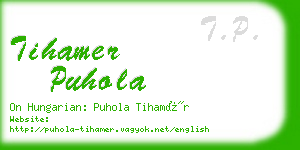 tihamer puhola business card